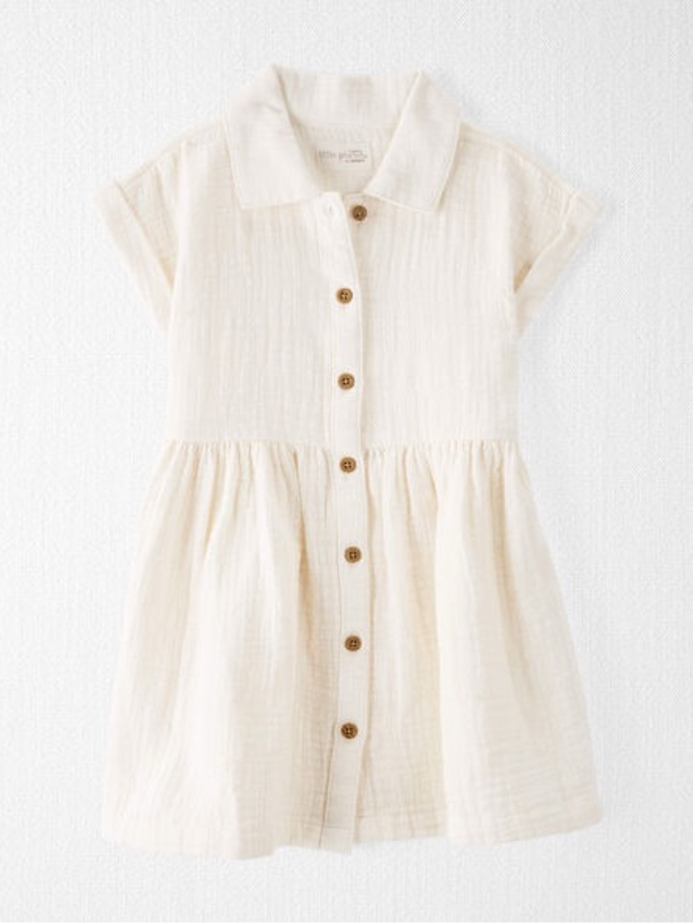 Carter’s Little Planet Organic Cotton Button-Front Cream Dress + Bloomers, 18 mo